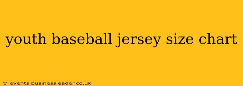 youth baseball jersey size chart